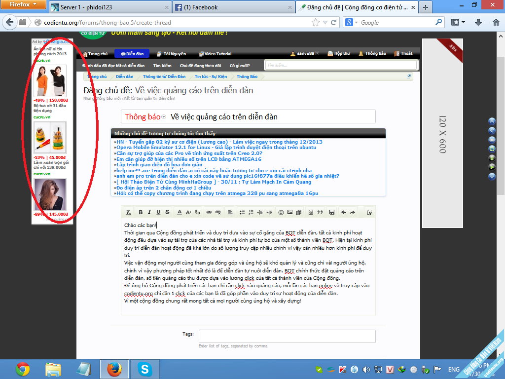 Quảng cáo trên forum